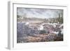 Battle of Stone River, 1863, engraving of Kurz and Allison-null-Framed Giclee Print