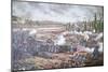 Battle of Stone River, 1863, engraving of Kurz and Allison-null-Mounted Giclee Print