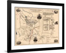 Battle of Stones River - Civil War Panoramic Map-Lantern Press-Framed Art Print
