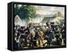 Battle of Taborbrucke at Leopoldstadt, October 6, 1848, During Revolution of 1848-Bonaventura Emler-Framed Stretched Canvas