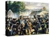 Battle of Taborbrucke at Leopoldstadt, October 6, 1848, During Revolution of 1848-Bonaventura Emler-Stretched Canvas