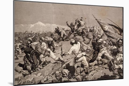 Battle of Tarapaca, Between Peruvian and Chilian Troops, November 27, 1879-null-Mounted Giclee Print