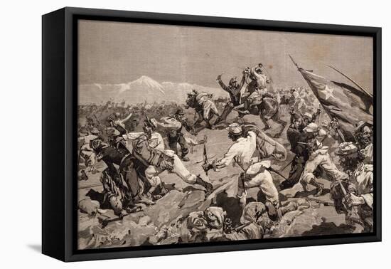 Battle of Tarapaca, Between Peruvian and Chilian Troops, November 27, 1879-null-Framed Stretched Canvas