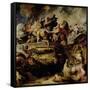 Battle of the Amazons and Greeks-Peter Paul Rubens-Framed Stretched Canvas