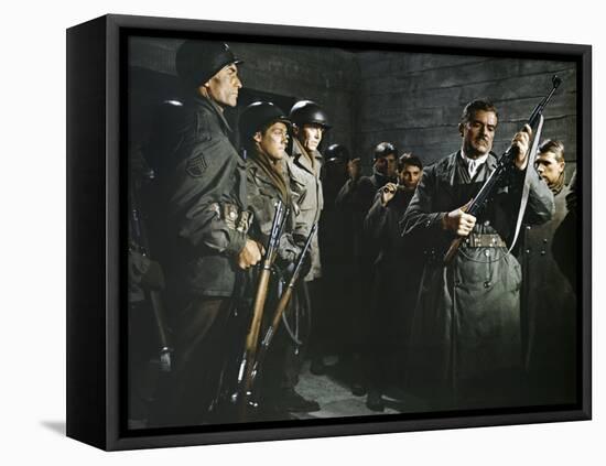 BATTLE OF THE BULGE, 1965 directed by KEN ANNAKIN James MacArthur, Henry Fonda and Dana Andrews (ph-null-Framed Stretched Canvas