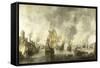 Battle of the Combined Venetian and Dutch Fleets Against the Turks in the Bay of Foya-Abraham Beerstraten-Framed Stretched Canvas