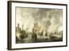 Battle of the Combined Venetian and Dutch Fleets Against the Turks in the Bay of Foya-Abraham Beerstraten-Framed Art Print