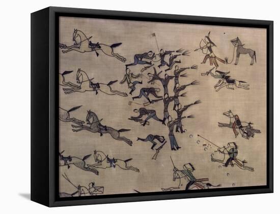 Battle of the Little Big Horn, by White Bird, a Northern Cheyenne, Horseshoes-Walter Rawlings-Framed Stretched Canvas