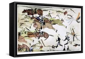 Battle of the Little Big Horn, Montana, USA, 25-26 June 1876-null-Framed Stretched Canvas