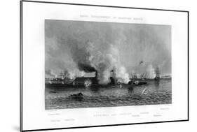 Battle of the 'Monitor' and the 'Merrimack, Hampton Roads, Virginia, 9 March 1862 (1862-186)-J Davies-Mounted Giclee Print