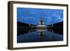 Battle of the nations monument, Leipzig by the blue hour, water reflection-UtArt-Framed Photographic Print