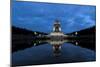 Battle of the nations monument, Leipzig by the blue hour, water reflection-UtArt-Mounted Photographic Print