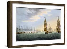 Battle of the Nile, August 1st 1798, for J. Jenkins's "Naval Achievements"-Thomas Whitcombe-Framed Giclee Print