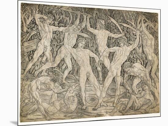 Battle of the Nudes, C. 1470-Antonio Pollaiuolo-Mounted Giclee Print