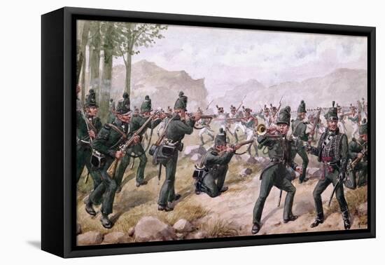 Battle of the Pyrenees, 1813, 1900-Richard Simkin-Framed Stretched Canvas