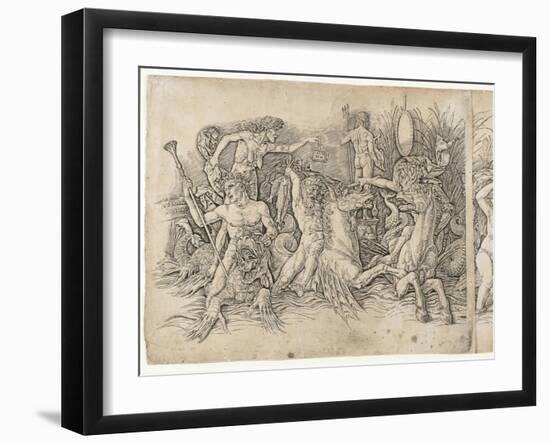 Battle of the Sea Gods, 1470s-Andrea Mantegna-Framed Giclee Print