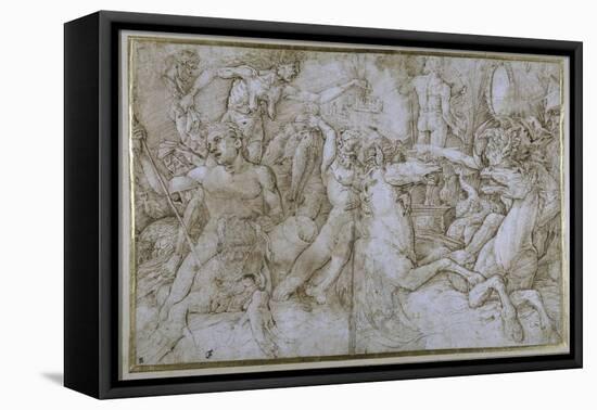 Battle of the Sea-Gods-Andrea Mantegna-Framed Stretched Canvas