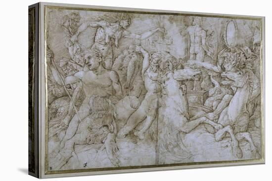 Battle of the Sea-Gods-Andrea Mantegna-Stretched Canvas