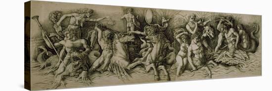 Battle of the Sea Gods-Andrea Mantegna-Stretched Canvas