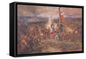 Battle of the Standard, Northallerton, Yorkshire, August 1138-John Gilbert-Framed Stretched Canvas