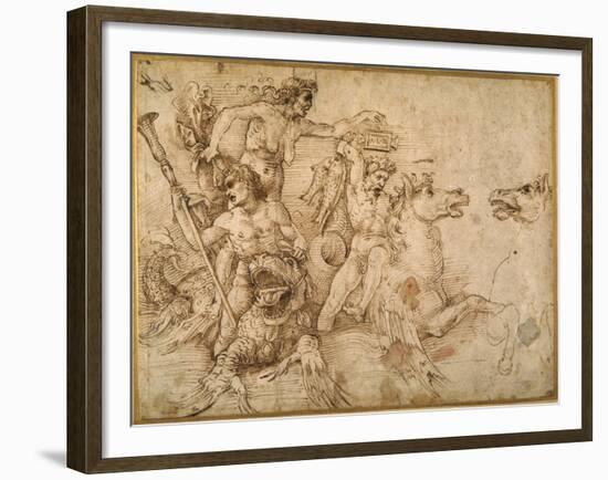 Battle of the Tritons, after Anrea Mantegna-Raphael-Framed Giclee Print