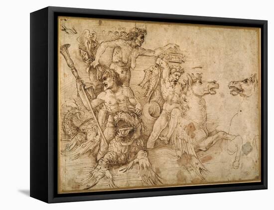 Battle of the Tritons, after Anrea Mantegna-Raphael-Framed Stretched Canvas