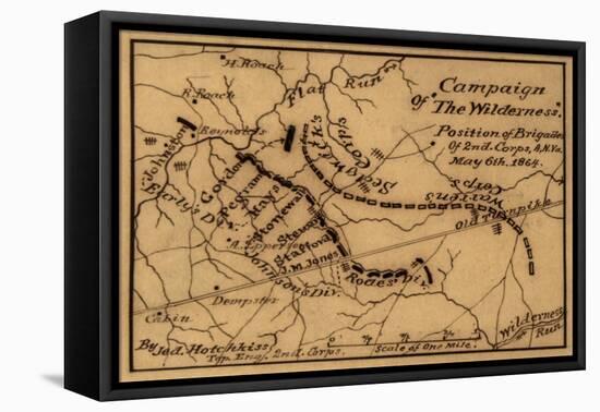 Battle of the Wilderness - Civil War Panoramic Map-Lantern Press-Framed Stretched Canvas