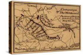 Battle of the Wilderness - Civil War Panoramic Map-Lantern Press-Stretched Canvas
