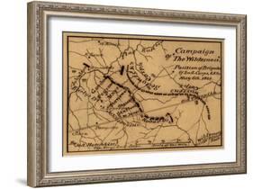 Battle of the Wilderness - Civil War Panoramic Map-Lantern Press-Framed Art Print