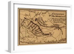 Battle of the Wilderness - Civil War Panoramic Map-Lantern Press-Framed Art Print