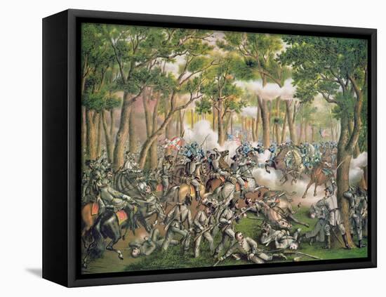 Battle of the Wilderness, May 1864, Engraved by Kurz and Allison, 1887-American School-Framed Stretched Canvas