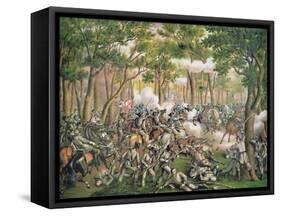 Battle of the Wilderness, May 1864, Engraved by Kurz and Allison, 1887-American School-Framed Stretched Canvas