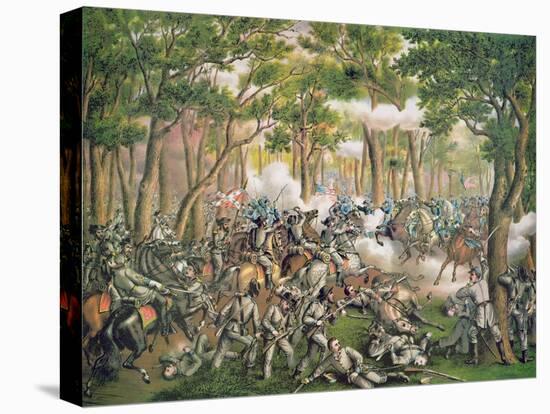 Battle of the Wilderness, May 1864, Engraved by Kurz and Allison, 1887-American School-Stretched Canvas