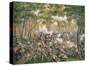 Battle of the Wilderness, May 1864, Engraved by Kurz and Allison, 1887-American School-Stretched Canvas