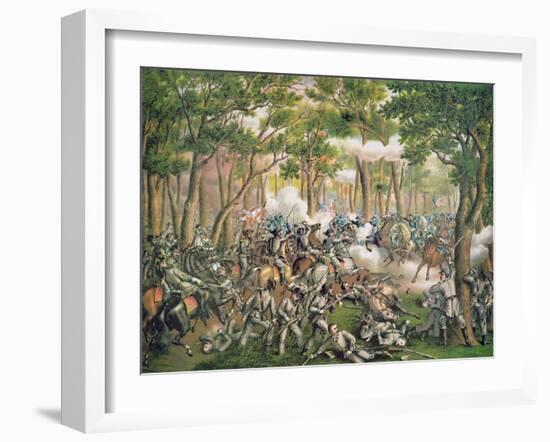 Battle of the Wilderness, May 1864, Engraved by Kurz and Allison, 1887-American School-Framed Giclee Print