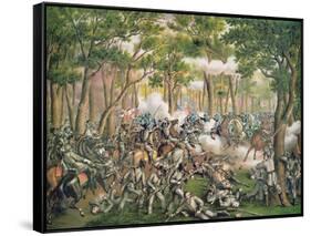 Battle of the Wilderness, May 1864, Engraved by Kurz and Allison, 1887-American School-Framed Stretched Canvas