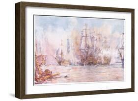 Battle of Trafalgar 1805, 1915-William Lionel Wyllie-Framed Giclee Print