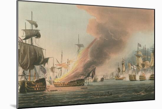 Battle of Trafalgar, 1805-Thomas Whitcombe-Mounted Giclee Print