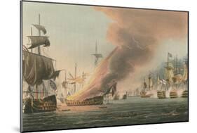 Battle of Trafalgar, 1805-Thomas Whitcombe-Mounted Giclee Print