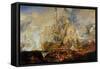 Battle of Trafalgar, 21 October 1805-J. M. W. Turner-Framed Stretched Canvas