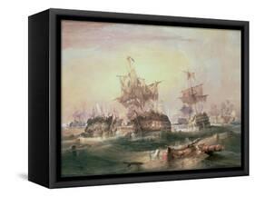 Battle of Trafalgar, 21st October 1805-William John Huggins-Framed Stretched Canvas