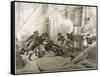 Battle of Trafalgar Nelson is Fatally Wounded-Henri Dupray-Framed Stretched Canvas