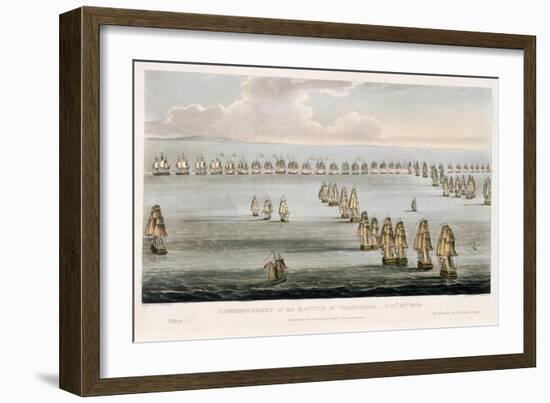 Battle of Trafalgar, Oct. 21, 1805, Engraved by Sutherland For Jenkins's Naval Achievements, c.1817-Thomas Whitcombe-Framed Giclee Print