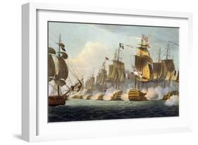 Battle of Trafalgar, October 21st 1805, from "The Naval Achievements of Great Britain"-Thomas Whitcombe-Framed Giclee Print