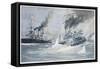 Battle of Tsushima Strait the Sinking of the Russian Battleship Navarin-C. Schon-Framed Stretched Canvas