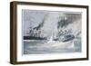 Battle of Tsushima Strait the Sinking of the Russian Battleship Navarin-C. Schon-Framed Art Print