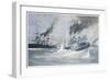 Battle of Tsushima Strait the Sinking of the Russian Battleship Navarin-C. Schon-Framed Art Print