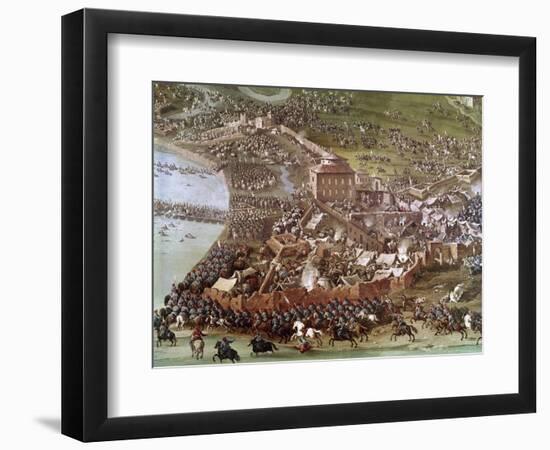 Battle of Turin, 1706. Painting by Joseph Parrocel (1646-1704)-Joseph Parrocel-Framed Giclee Print