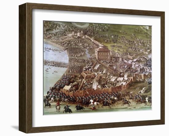 Battle of Turin, 1706. Painting by Joseph Parrocel (1646-1704)-Joseph Parrocel-Framed Giclee Print