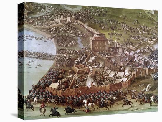 Battle of Turin, 1706. Painting by Joseph Parrocel (1646-1704)-Joseph Parrocel-Stretched Canvas